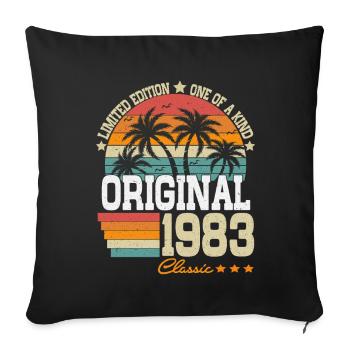 Vintage 1983 vintage cadeau d’anniversaire - Housse de coussin décorative 45 x 45 cm - noir - Devant