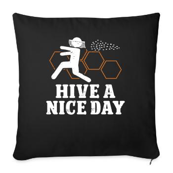 Beekeeper Hive A Nice Day Honey Bee Beekeeping - Sofa pillowcase 17,3'' x 17,3'' (45 x 45 cm) - black - Front