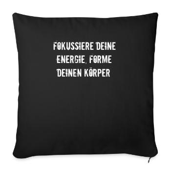 Pilates - Fokussiere deine Energie, forme deinen - Sofakissenbezug 45 x 45 cm - Schwarz - Vorne