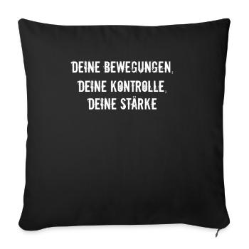 Pilates - Deine Bewegungen, deine Kontrolle, - Sofakissenbezug 45 x 45 cm - Schwarz - Vorne