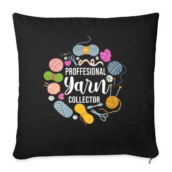 Tricoter Tricoter Fil Professionnel - Housse de coussin décorative 45 x 45 cm - noir - Devant