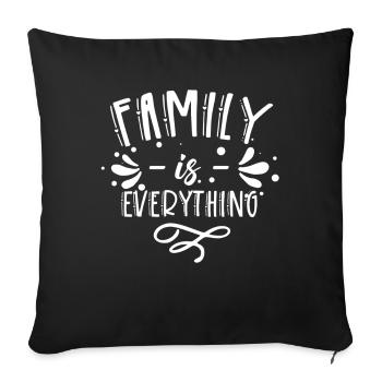 La famille est tous les regroupements familiaux liés - Housse de coussin décorative 45 x 45 cm - noir - Devant