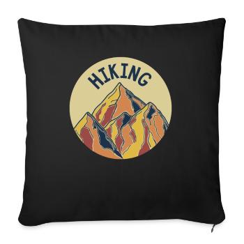 Retro Hiking Bergwandern Hiking Trekking Wanderer - Sofakissenbezug 45 x 45 cm - Schwarz - Vorne