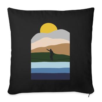 Balancing Indoor Slackers Slackerliner Slackline - Sofa pillowcase 17,3'' x 17,3'' (45 x 45 cm) - black - Front