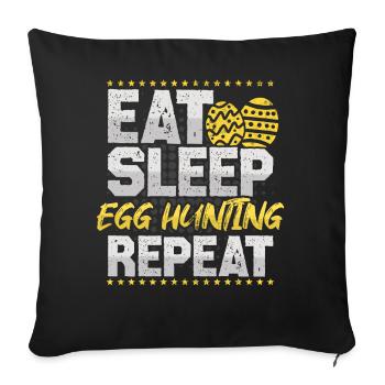 Happy Easter Motif Easter Eggs Funny Easter - Sofa pillowcase 17,3'' x 17,3'' (45 x 45 cm) - black - Front