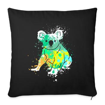 Splash Art Koala Bear - Sofa pillowcase 17,3'' x 17,3'' (45 x 45 cm) - black - Front