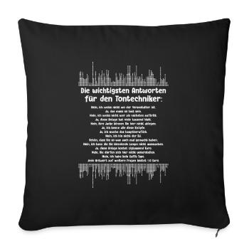 Antworten Der Tontechniker Tontechnik Schallwelle - Sofakissenbezug 45 x 45 cm - Schwarz - Vorne