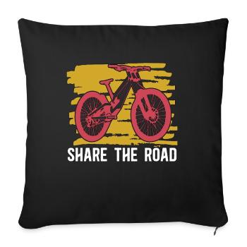 Vélo en libre-service Le vélo de route Vélo de montagne Cycliste - Housse de coussin décorative 45 x 45 cm - noir - Devant