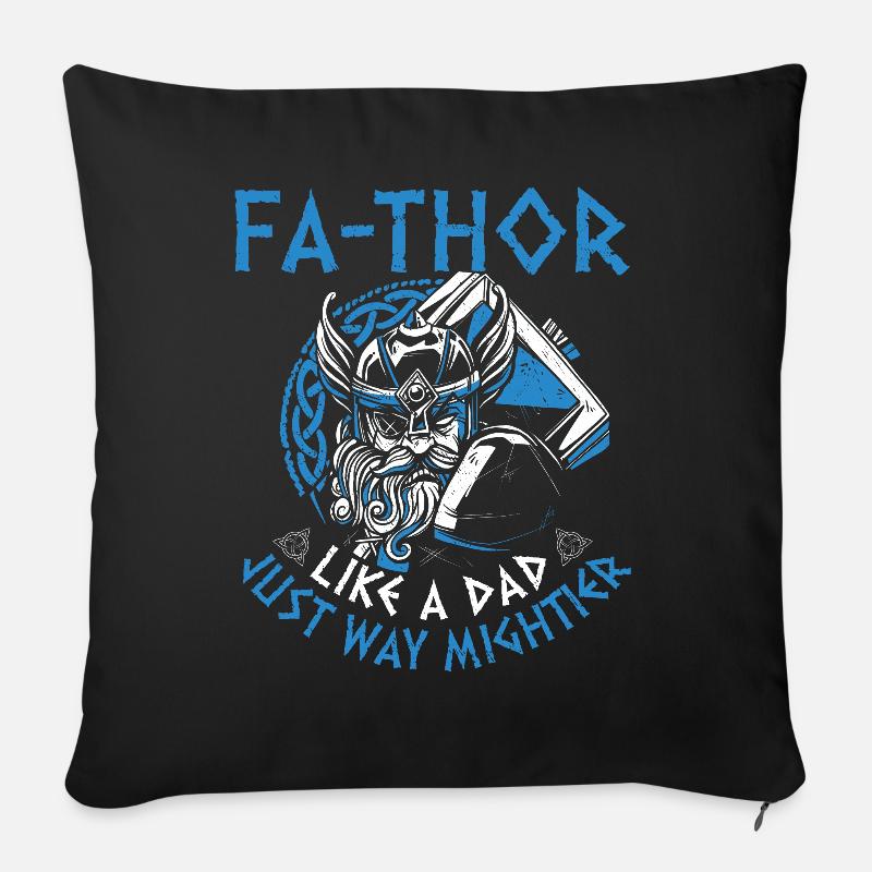 Herren Vathor - Vatertag Vatertagsgeschenk Viking - Sofakissenbezug 45 x 45 cm - Schwarz