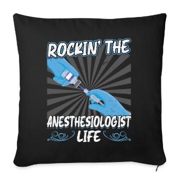 Rocking The Anesthesiologist Life - Sofa pillowcase 17,3'' x 17,3'' (45 x 45 cm) - black - Front