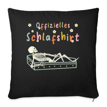 Skelett Offizielles Schlafshirt - Sofakissenbezug 45 x 45 cm - Schwarz - Vorne