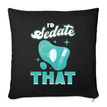 Je sais-je calmer ça - Anesthésiste - Housse de coussin décorative 45 x 45 cm - noir - Devant