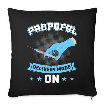 Mode d’administration du propofol activé - Anesthésiste - Housse de coussin décorative 45 x 45 cm - noir - Devant