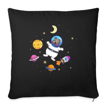 Astronaut Quokka lover Wildlife - Sofa pillowcase 17,3'' x 17,3'' (45 x 45 cm) - black - Front