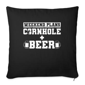 Cornhole Player Beer - Fun Cornhole - Sofa pillowcase 17,3'' x 17,3'' (45 x 45 cm) - black - Front
