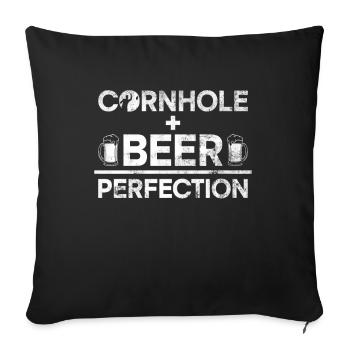 Cornhole Player Beer - Fun Cornhole - Sofa pillowcase 17,3'' x 17,3'' (45 x 45 cm) - black - Front