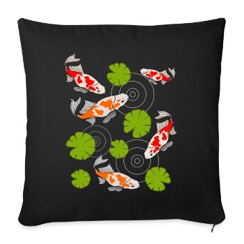Koi Carp Pond Kois - Housse de coussin décorative 45 x 45 cm - noir - Devant
