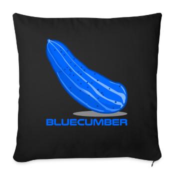 Blaue Gurke Bluecumber Gurken - Sofakissenbezug 45 x 45 cm - Schwarz - Vorne