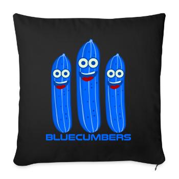 Blaue Gurken Bluecumbers Gurke - Sofakissenbezug 45 x 45 cm - Schwarz - Vorne