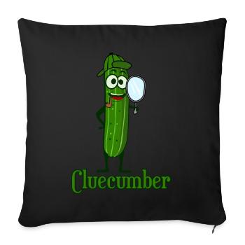 Gurken Detektiv Cluecumber Gurke - Sofakissenbezug 45 x 45 cm - Schwarz - Vorne