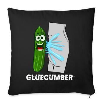 Cucumber with glue Gluecumber cucumbers - Sofa pillowcase 17,3'' x 17,3'' (45 x 45 cm) - black - Front