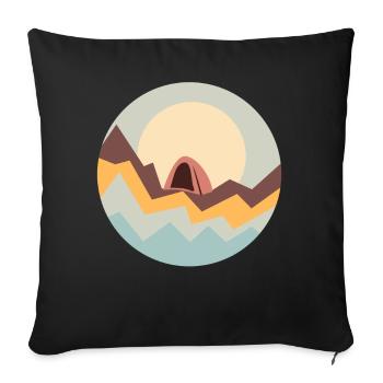 Mountaineering Trekking Hiking Camping - Sofa pillowcase 17,3'' x 17,3'' (45 x 45 cm) - black - Front
