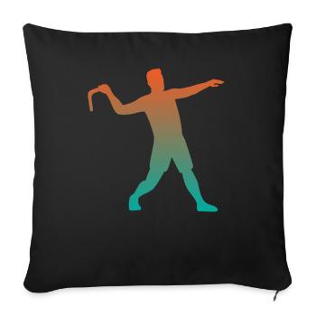 Bumerang Werfen Sportbumerang Werfer Geschenk - Sofakissenbezug 45 x 45 cm - Schwarz - Vorne