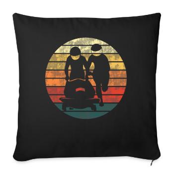 Bobsleigh Bobsleigh Retro Gift - Sofa pillowcase 17,3'' x 17,3'' (45 x 45 cm) - black - Front