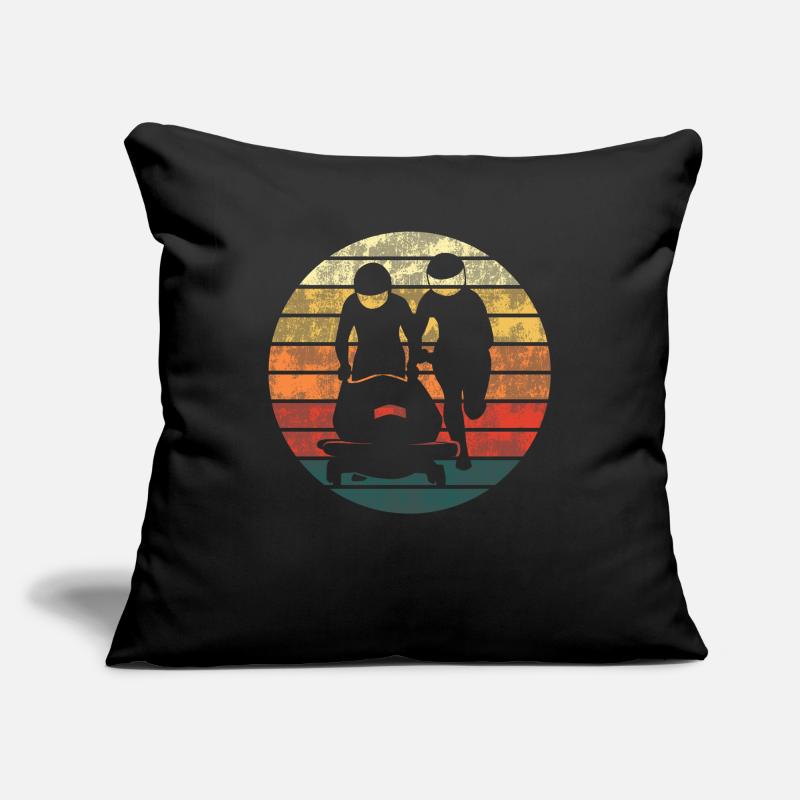 Bobsleigh Bobsleigh Retro Cadeau Housse de coussin décorative 45 x 45 cm