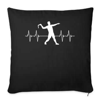 Boomerang Throwing ECG Line Boomerang Thrower Gift - Housse de coussin décorative 45 x 45 cm - noir - Devant