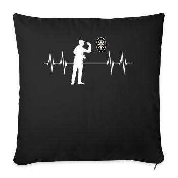 Darts Darts Player ECG Line Darts Jeu Cadeau - Housse de coussin décorative 45 x 45 cm - noir - Devant