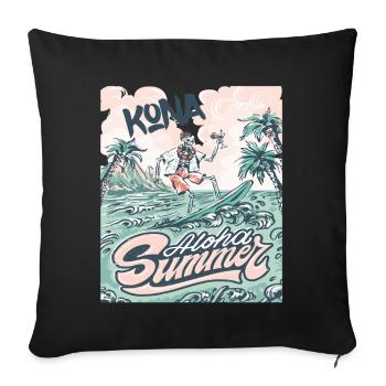 Kona Surfing Hawaii Holiday Palm Beach Ocean - Sofa pillowcase 17,3'' x 17,3'' (45 x 45 cm) - black - Front