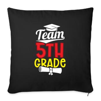Équipe 5 classe école cinquième année cinquième année - Housse de coussin décorative 45 x 45 cm - noir - Devant