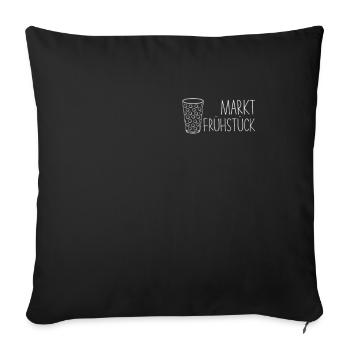 Marktfrühstück Weinfest Weinliebhaber - Sofakissenbezug 45 x 45 cm - Schwarz - Vorne