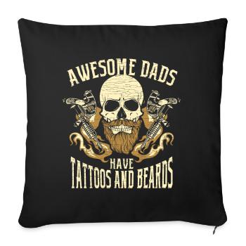 Tätowierer Papa Tattoos - Sofakissenbezug 45 x 45 cm - Schwarz - Vorne