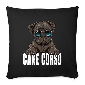 Cane Corso Welpe für einen Cane Corso Besitzer - Sofakissenbezug 45 x 45 cm - Schwarz - Vorne
