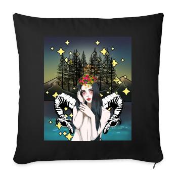Rêve Fantaisie Elfe Créatures mythiques Contes de fées magiques - Housse de coussin décorative 45 x 45 cm - noir - Devant