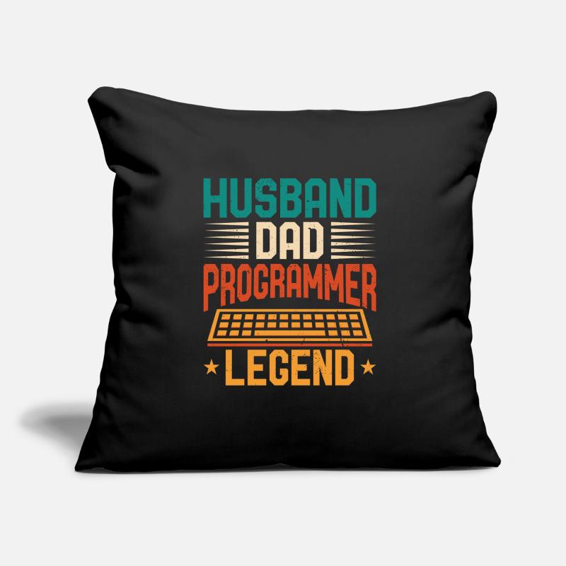 Husband Dad Programmer Legend Coder Programmierer Sofa pillowcase 17,3'' x 17,3'' (45 x 45 cm)