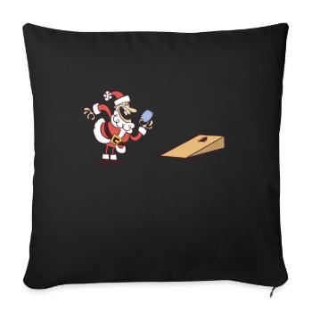 Cornhole Player Christmas - Funny Cornhole - Sofa pillowcase 17,3'' x 17,3'' (45 x 45 cm) - black - Front