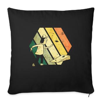 Cornhole Player Blind Hole - Funny Cornhole - Sofa pillowcase 17,3'' x 17,3'' (45 x 45 cm) - black - Front