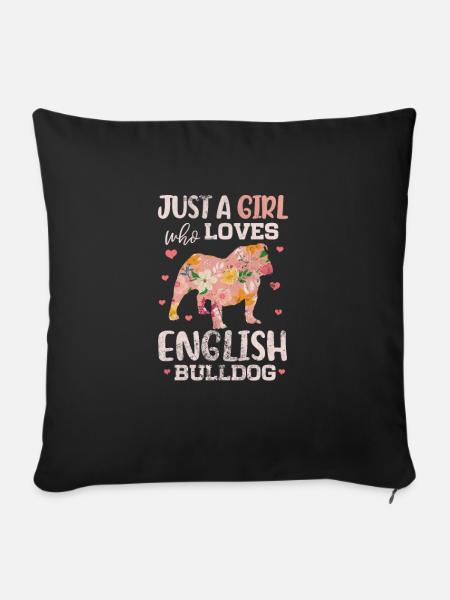 English Bulldog - Sofakissenbezug 45 x 45 cm - Schwarz