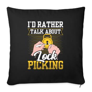 Je préfère parler de crochetage de serrure - Housse de coussin décorative 45 x 45 cm - noir - Devant