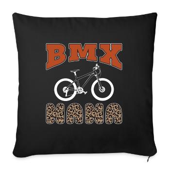 BMX Racing BMX Nana Bicycle Cycling Loves Cyclist - Sofa pillowcase 17,3'' x 17,3'' (45 x 45 cm) - black - Front