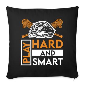 Lacrosse LAX Club Team Players Coaches Fans Coach - Housse de coussin décorative 45 x 45 cm - noir - Devant