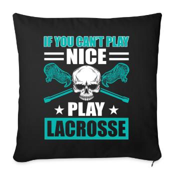 Lacrosse LAX Club Team Players Coaches Fans Coach - Housse de coussin décorative 45 x 45 cm - noir - Devant