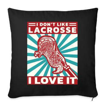 Lacrosse LAX Club Team Spieler Trainer Fans Coach - Sofakissenbezug 45 x 45 cm - Schwarz - Vorne