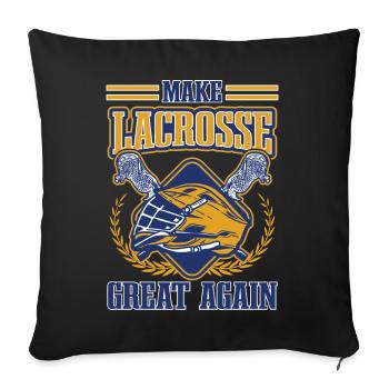 Lacrosse LAX Club Team Players Coaches Fans Coach - Housse de coussin décorative 45 x 45 cm - noir - Devant