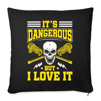 Lacrosse LAX Club Team Players Coaches Fans Coach - Sofa pillowcase 17,3'' x 17,3'' (45 x 45 cm) - black - Front