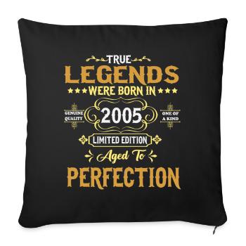 Les légendes sont nées en 2005 - Housse de coussin décorative 45 x 45 cm - noir - Devant