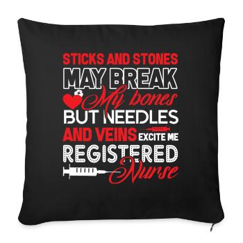 Registered Nurse Registered Nurse Excite Me - Sofa pillowcase 17,3'' x 17,3'' (45 x 45 cm) - black - Front